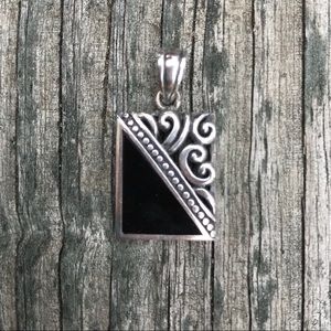 Sterling silver black onyx pendant